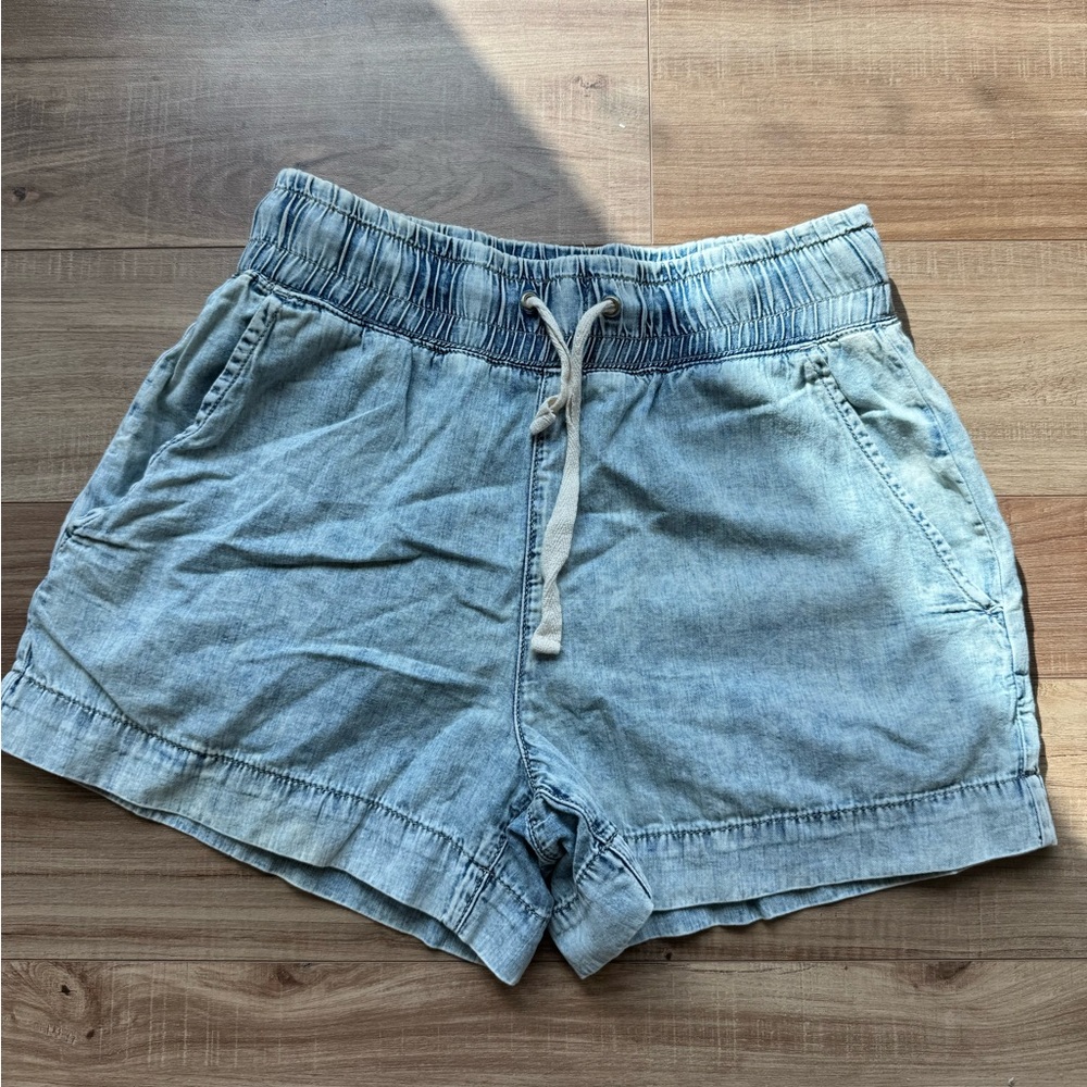 Frame Paperbag Denim Shorts in Chambray Sz Small